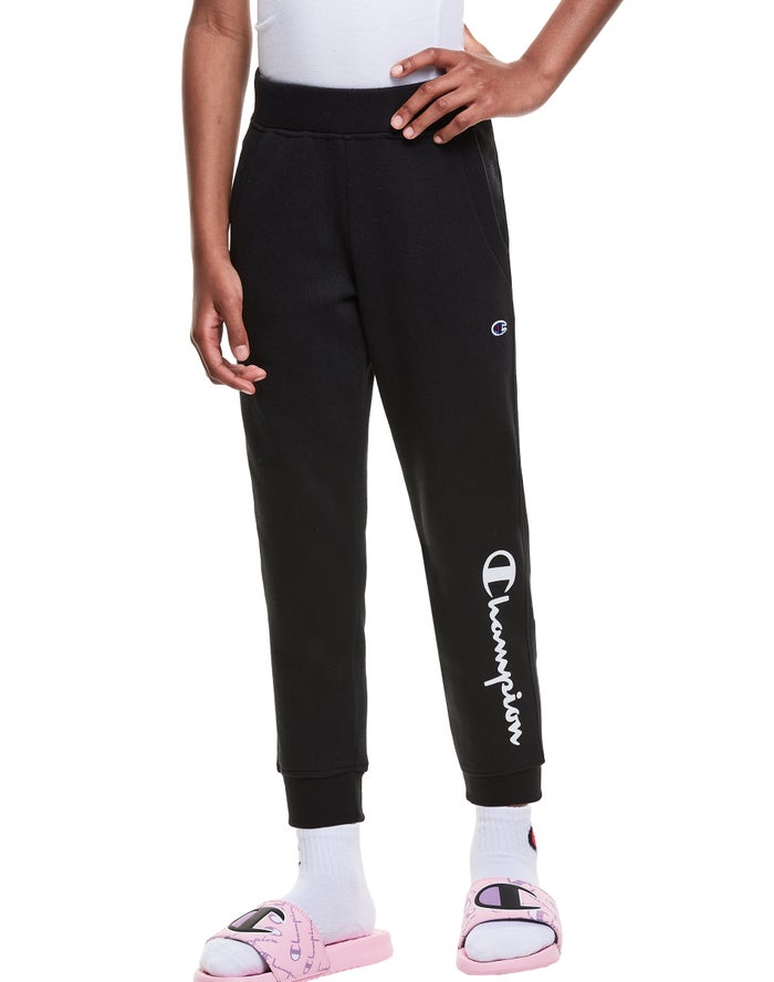 Champion Fleece Script Logo Joggingbroek Meisjes - Zwart - Belgie 1845UVAIG